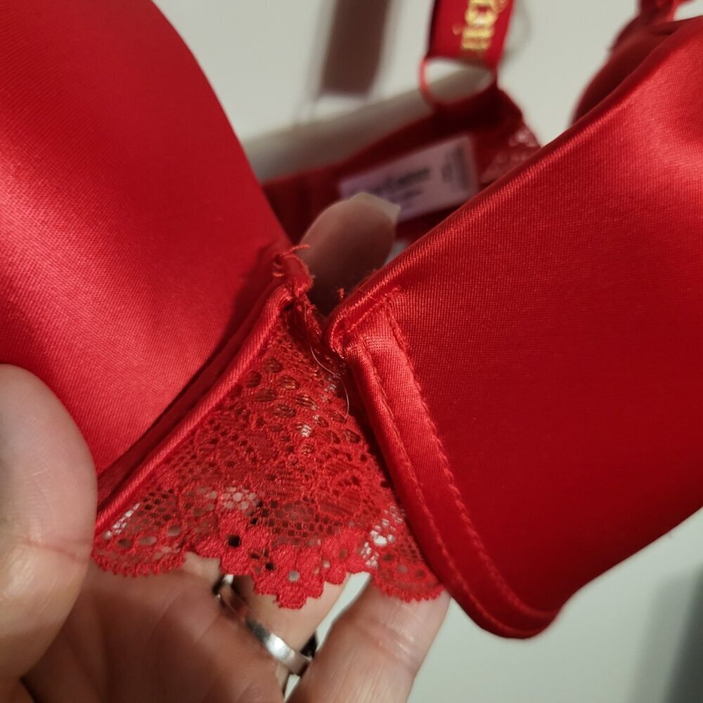 RED BLING JUICY COUTURE PUSH UP BRA SZ 38C - Picture 2 of 9